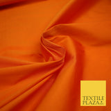 ORANGE Premium Plain Dyed Faux Matte Silk TAFFETA Dress Fabric Material 3145
