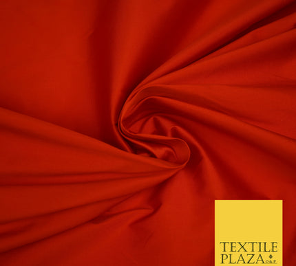 FIERY RED TWO TONE SHOT Premium Plain Dyed Faux Matte Silk TAFFETA Dress Fabric Material 3146
