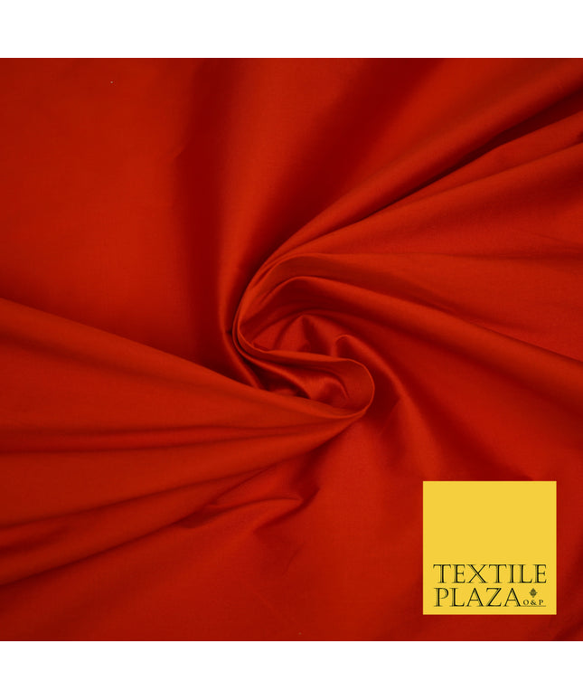 FIERY RED TWO TONE SHOT Premium Plain Dyed Faux Matte Silk TAFFETA Dress Fabric Material 3146