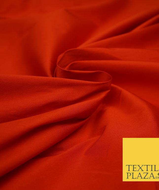 FIERY RED TWO TONE SHOT Premium Plain Dyed Faux Matte Silk TAFFETA Dress Fabric Material 3146