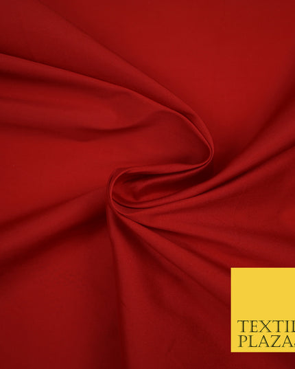 RUBY RED Premium Plain Dyed Faux Matte Silk TAFFETA Dress Fabric Material 3147