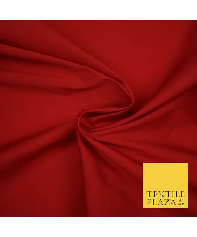 RUBY RED Premium Plain Dyed Faux Matte Silk TAFFETA Dress Fabric Material 3147
