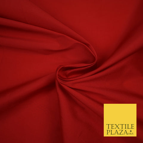 RUBY RED Premium Plain Dyed Faux Matte Silk TAFFETA Dress Fabric Material 3147
