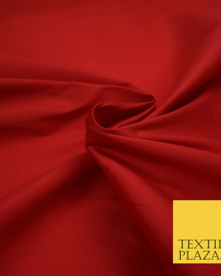 RUBY RED Premium Plain Dyed Faux Matte Silk TAFFETA Dress Fabric Material 3147
