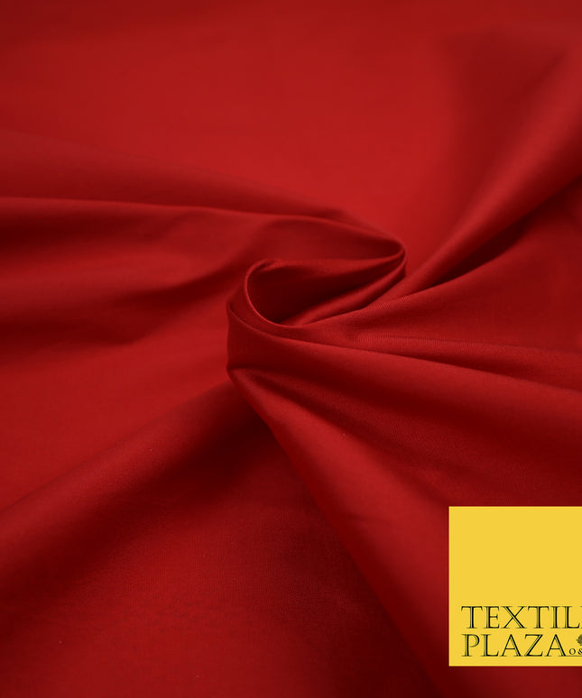 RUBY RED Premium Plain Dyed Faux Matte Silk TAFFETA Dress Fabric Material 3147
