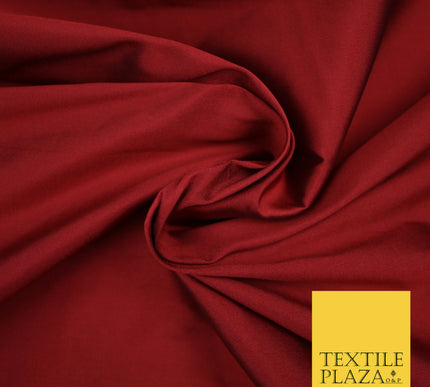 MAROON RED Premium Plain Dyed Faux Matte Silk TAFFETA Dress Fabric Material 3148