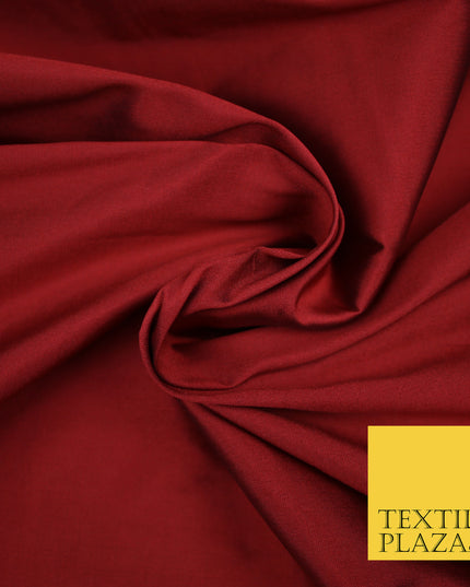 MAROON RED Premium Plain Dyed Faux Matte Silk TAFFETA Dress Fabric Material 3148