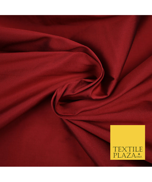 MAROON RED Premium Plain Dyed Faux Matte Silk TAFFETA Dress Fabric Material 3148