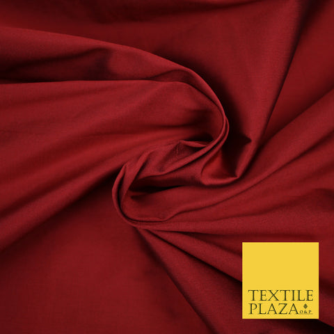 MAROON RED Premium Plain Dyed Faux Matte Silk TAFFETA Dress Fabric Material 3148