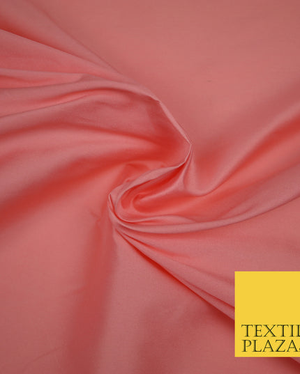 ROSE PINK Premium Plain Dyed Faux Matte Silk TAFFETA Dress Fabric Material 3149