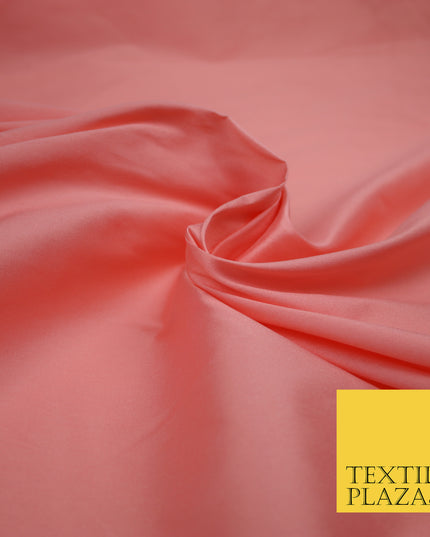 ROSE PINK Premium Plain Dyed Faux Matte Silk TAFFETA Dress Fabric Material 3149