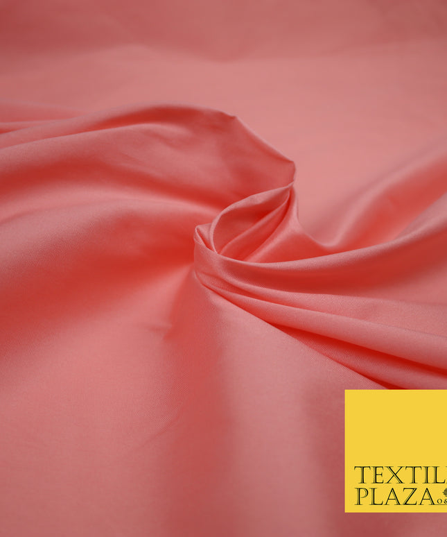 ROSE PINK Premium Plain Dyed Faux Matte Silk TAFFETA Dress Fabric Material 3149