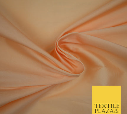 PALE PEACH Premium Plain Dyed Faux Matte Silk TAFFETA Dress Fabric Material 3151