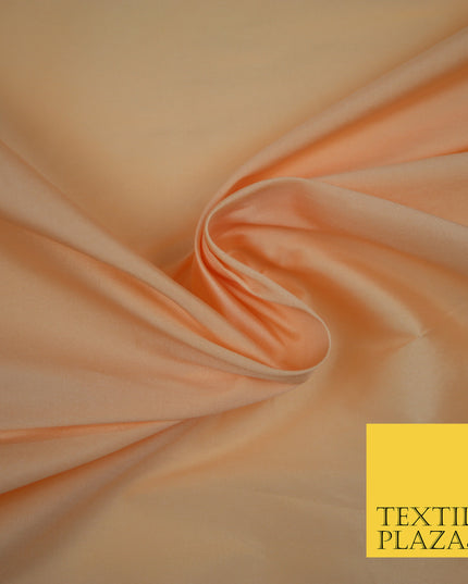 PALE PEACH Premium Plain Dyed Faux Matte Silk TAFFETA Dress Fabric Material 3151