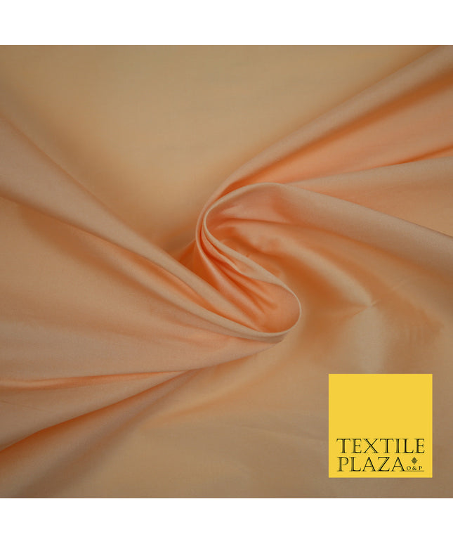 PALE PEACH Premium Plain Dyed Faux Matte Silk TAFFETA Dress Fabric Material 3151