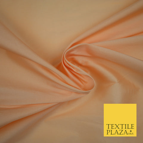 PALE PEACH Premium Plain Dyed Faux Matte Silk TAFFETA Dress Fabric Material 3151