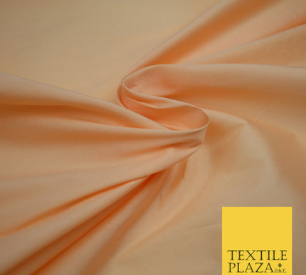 PALE PEACH Premium Plain Dyed Faux Matte Silk TAFFETA Dress Fabric Material 3151