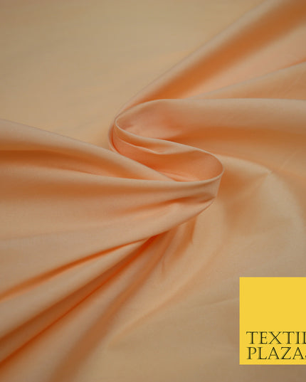 PALE PEACH Premium Plain Dyed Faux Matte Silk TAFFETA Dress Fabric Material 3151