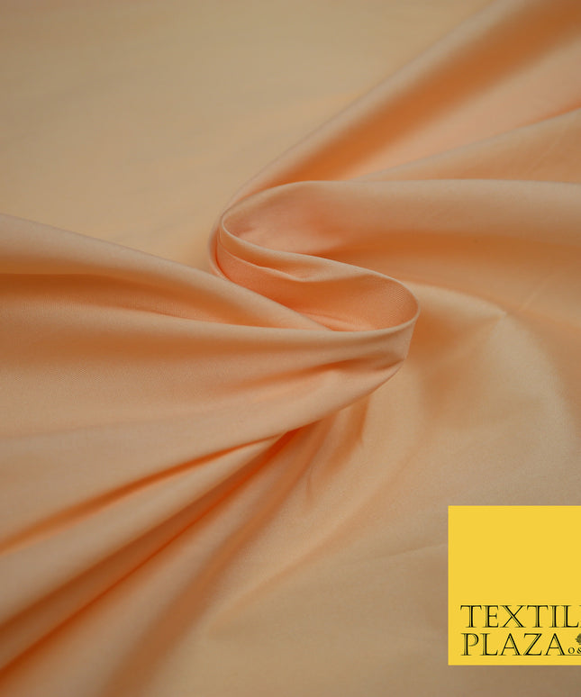 PALE PEACH Premium Plain Dyed Faux Matte Silk TAFFETA Dress Fabric Material 3151