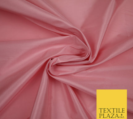 LIGHT PINK Premium Plain Dyed Faux Matte Silk TAFFETA Dress Fabric Material 3152