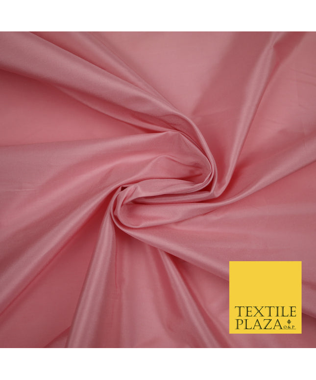 LIGHT PINK Premium Plain Dyed Faux Matte Silk TAFFETA Dress Fabric Material 3152