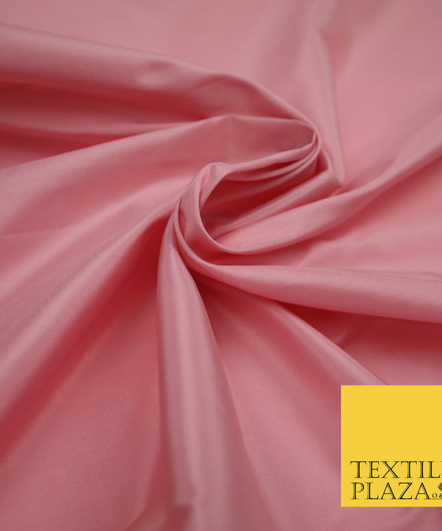 LIGHT PINK Premium Plain Dyed Faux Matte Silk TAFFETA Dress Fabric Material 3152