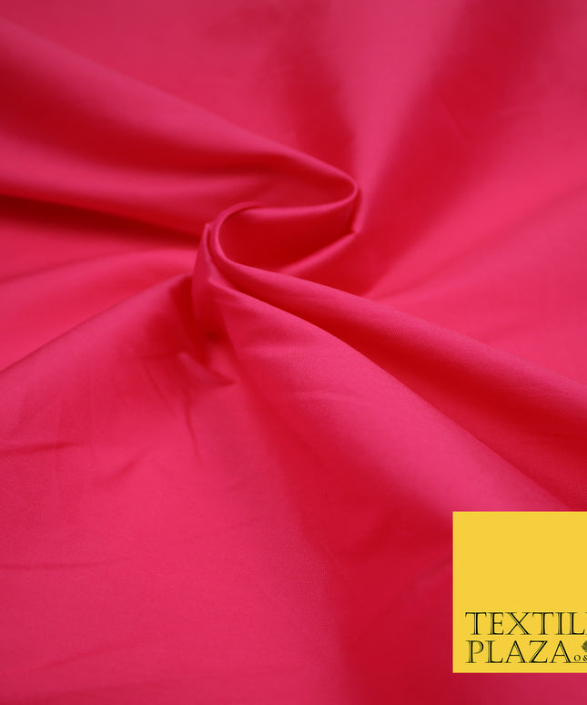 CANDY PINK Premium Plain Dyed Faux Matte Silk TAFFETA Dress Fabric Material 3155