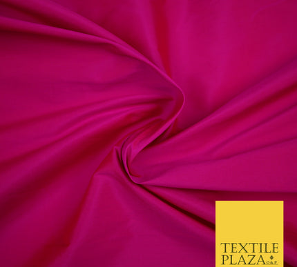 SHOCKING HOT PINK Premium Plain Dyed Faux Matte Silk TAFFETA Dress Fabric Material 3156