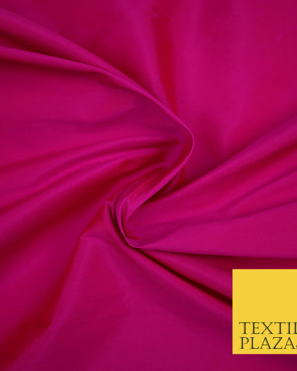 SHOCKING HOT PINK Premium Plain Dyed Faux Matte Silk TAFFETA Dress Fabric Material 3156