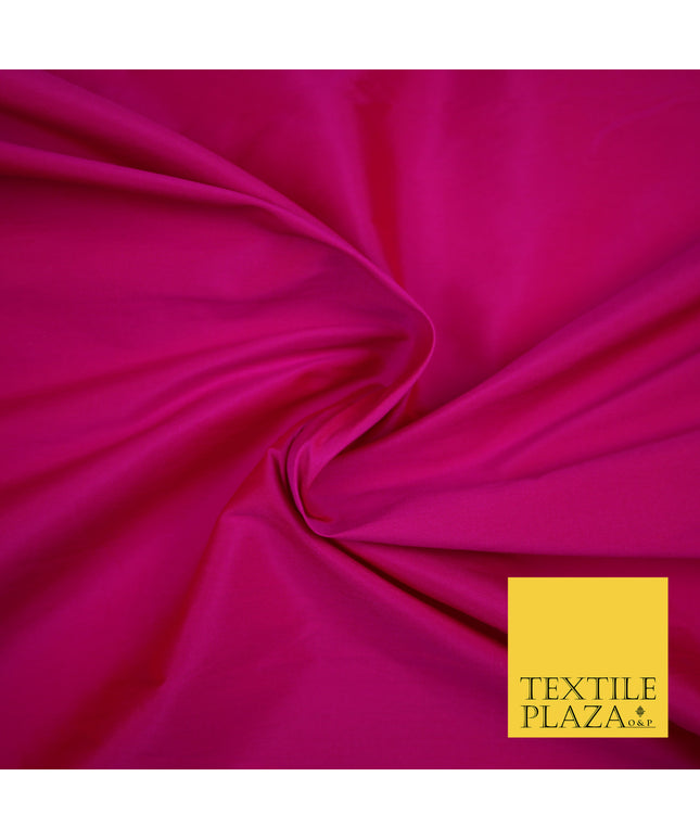 SHOCKING HOT PINK Premium Plain Dyed Faux Matte Silk TAFFETA Dress Fabric Material 3156