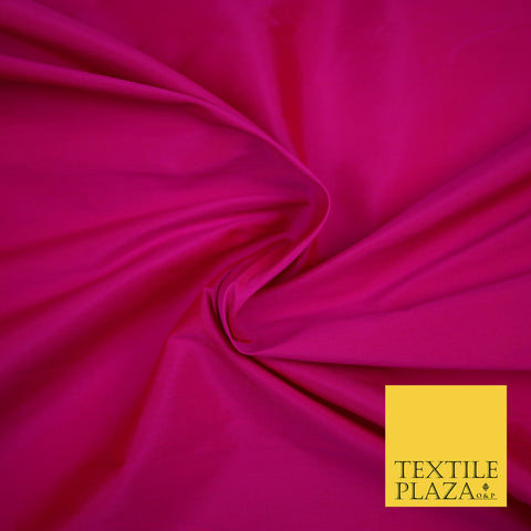 SHOCKING HOT PINK Premium Plain Dyed Faux Matte Silk TAFFETA Dress Fabric Material 3156