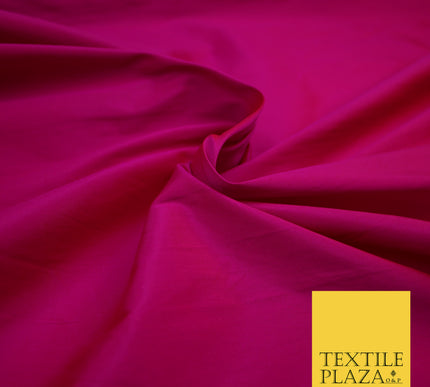 SHOCKING HOT PINK Premium Plain Dyed Faux Matte Silk TAFFETA Dress Fabric Material 3156