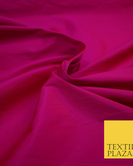 SHOCKING HOT PINK Premium Plain Dyed Faux Matte Silk TAFFETA Dress Fabric Material 3156