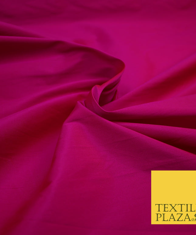 SHOCKING HOT PINK Premium Plain Dyed Faux Matte Silk TAFFETA Dress Fabric Material 3156