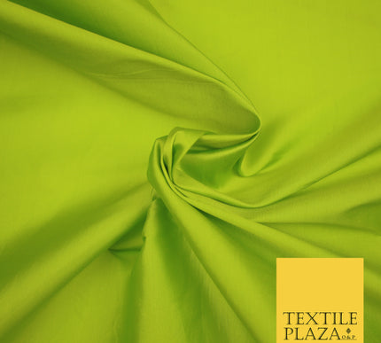 FLO GREEN / PARROT / LIME Premium Plain Dyed Faux Matte Silk TAFFETA Dress Fabric Material 3160