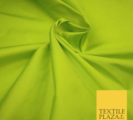 FLO GREEN / PARROT / LIME Premium Plain Dyed Faux Matte Silk TAFFETA Dress Fabric Material 3160