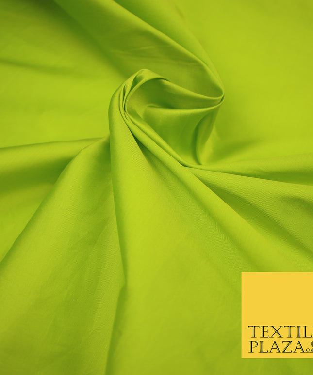 FLO GREEN / PARROT / LIME Premium Plain Dyed Faux Matte Silk TAFFETA Dress Fabric Material 3160