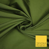 KHAKI GREEN Premium Plain Dyed Faux Matte Silk TAFFETA Dress Fabric Material 3161
