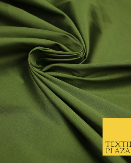 KHAKI GREEN Premium Plain Dyed Faux Matte Silk TAFFETA Dress Fabric Material 3161