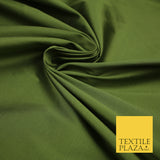 KHAKI GREEN Premium Plain Dyed Faux Matte Silk TAFFETA Dress Fabric Material 3161