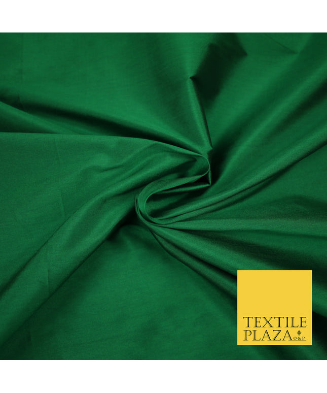 EMERALD GREEN Premium Plain Dyed Faux Matte Silk TAFFETA Dress Fabric Material 3162