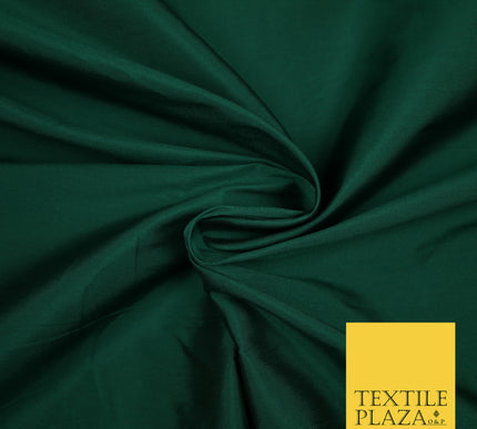 FOREST GREEN Premium Plain Dyed Faux Matte Silk TAFFETA Dress Fabric Material 3163