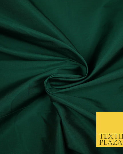 FOREST GREEN Premium Plain Dyed Faux Matte Silk TAFFETA Dress Fabric Material 3163