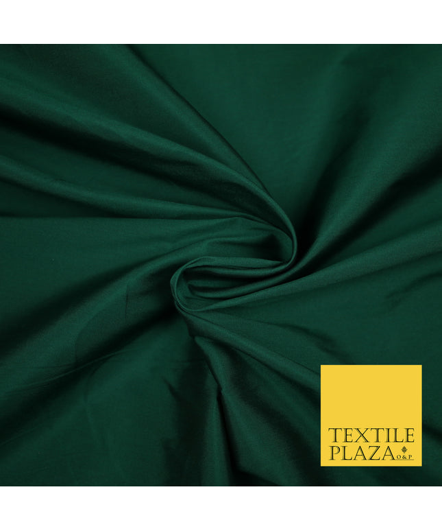 FOREST GREEN Premium Plain Dyed Faux Matte Silk TAFFETA Dress Fabric Material 3163