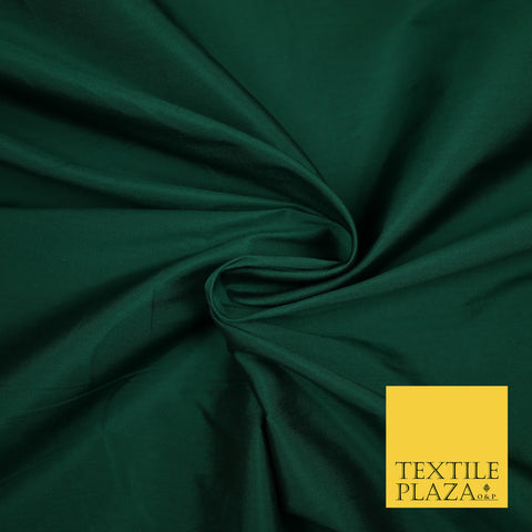 FOREST GREEN Premium Plain Dyed Faux Matte Silk TAFFETA Dress Fabric Material 3163