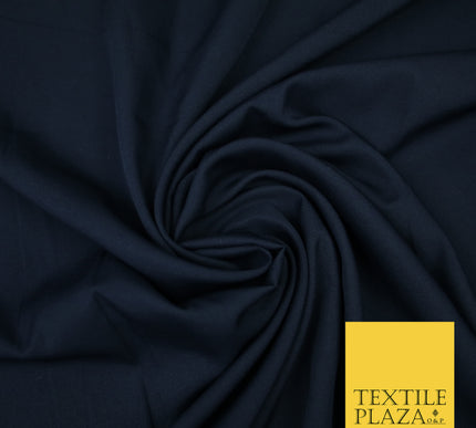 NAVY BLUE Plain Dyed Soft Powder Crepe Matt Lining Dress 100% Polyester Budget Fabric 44" 3235