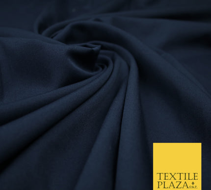 NAVY BLUE Plain Dyed Soft Powder Crepe Matt Lining Dress 100% Polyester Budget Fabric 44" 3235