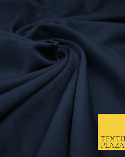 NAVY BLUE Plain Dyed Soft Powder Crepe Matt Lining Dress 100% Polyester Budget Fabric 44" 3235
