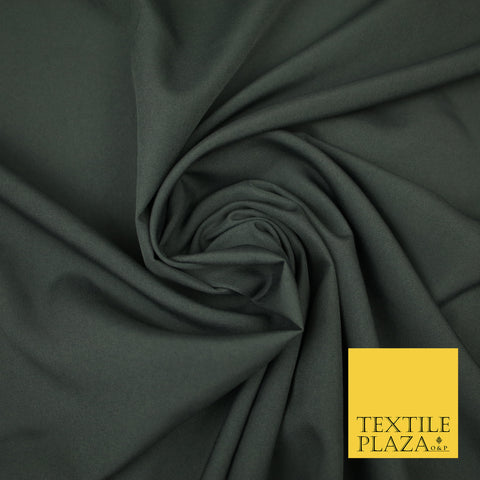 GUNMETAL GREY Plain Dyed Soft Powder Crepe Matt Lining Dress 100% Polyester Budget Fabric 44" 3236