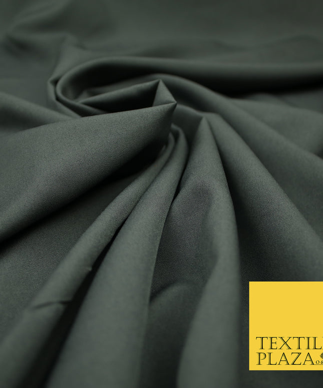 GUNMETAL GREY Plain Dyed Soft Powder Crepe Matt Lining Dress 100% Polyester Budget Fabric 44" 3236